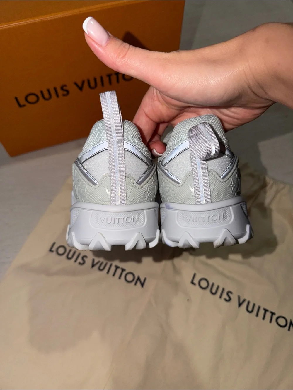 Louis Vuitton Rush Sneaker In Argent Size 7/37 Gray Silver Chunky Made In Italy